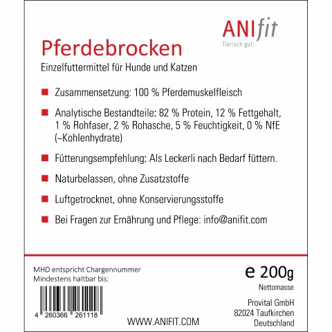 Dog Snacks Horse-Chunks (Pferdebrocken) 200g 1 Piece -3- Anifit