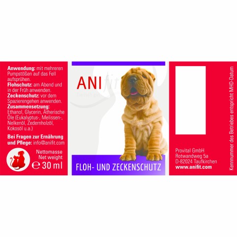 Dog Supplements Flea and Tick Protection (Floh- u. Zeckenschutz) 30ml 1 Piece -2- Anifit